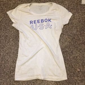Blue and white Reebok shirt